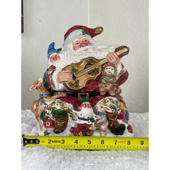 Fitz and Floyd Omnibus Forst Festival Guita Santa Cookie Jar - Picture 2 of 9